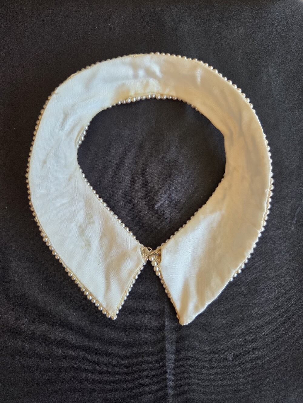 Vintage Faux Pearl Beaded Decorative Dress Shirt Collar - Picture 6 of 11